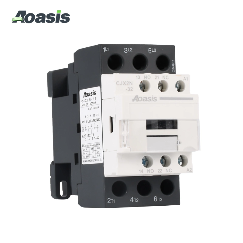 2023 New Aoasis Cjx2n-38 Contactor LC1d 38A DIN Rail Magnetic Contactor 220V