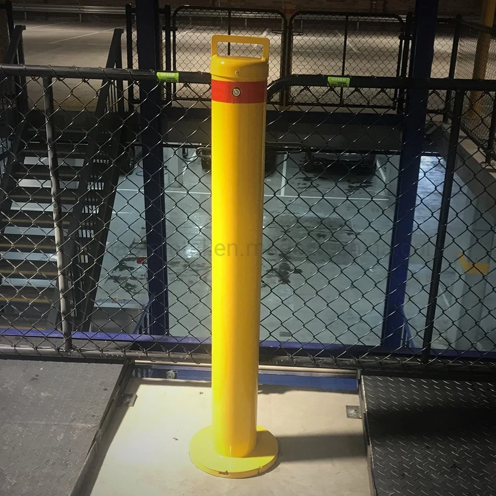 Safety Bollard Yellow Powder Coat Pipe Steel Safety Barrier with Fixings