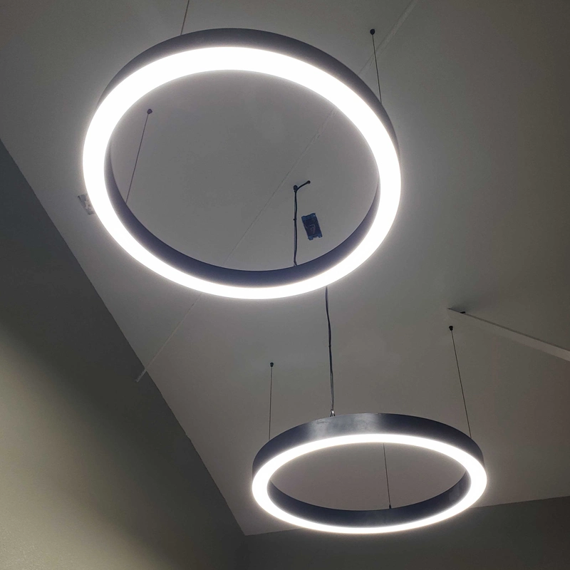 Flicker-Free Popular LED Pendant Ring Light Aluminum Circle LED Fittings with 5 Years Warranty