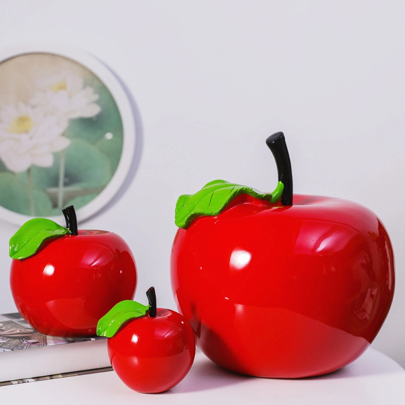 Modern Home Decoration Resin Apple Ornaments Storage Saving Pot Crafts