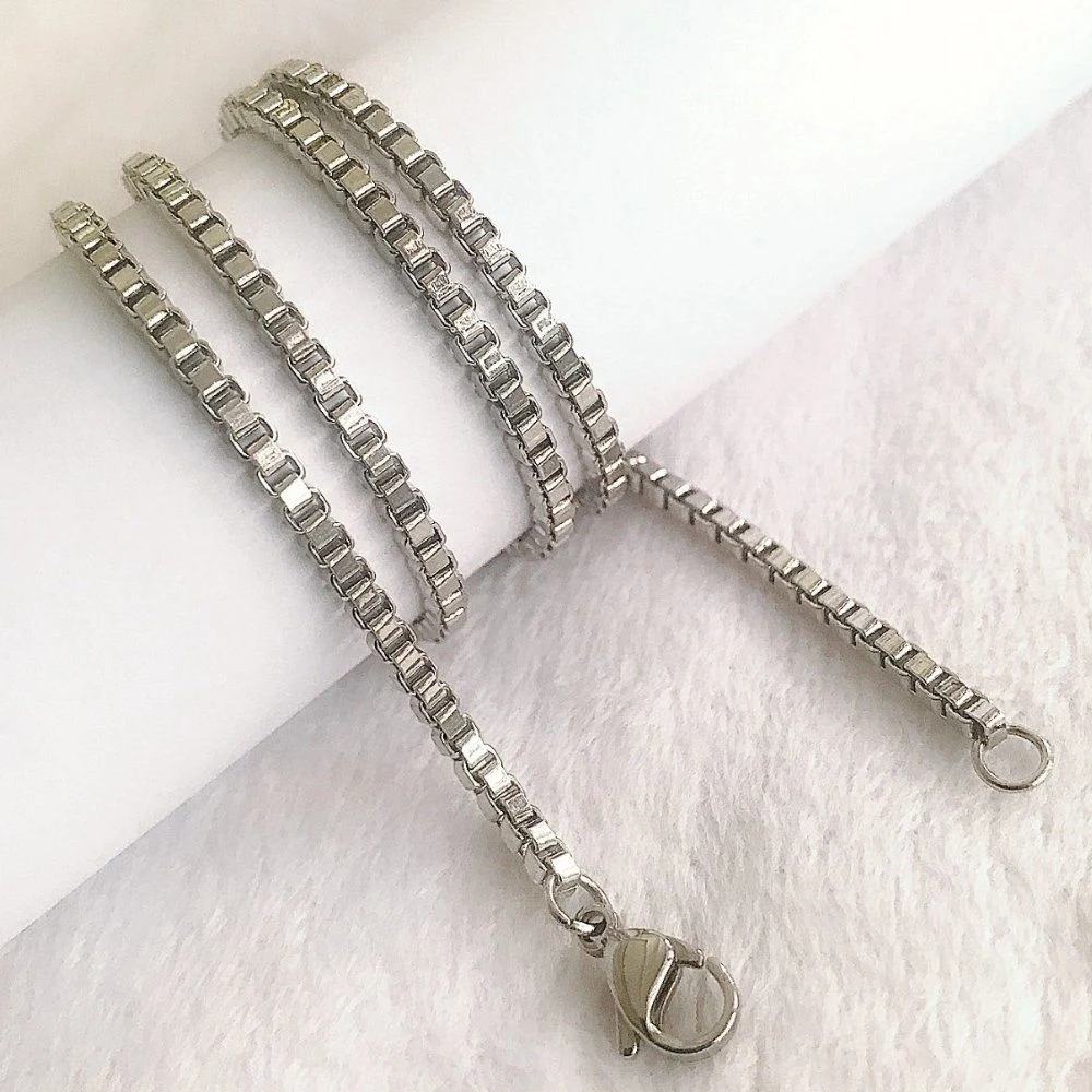 Stainless Steel Square Box Chain for Hot Sale Fashion Jewelry Necklace