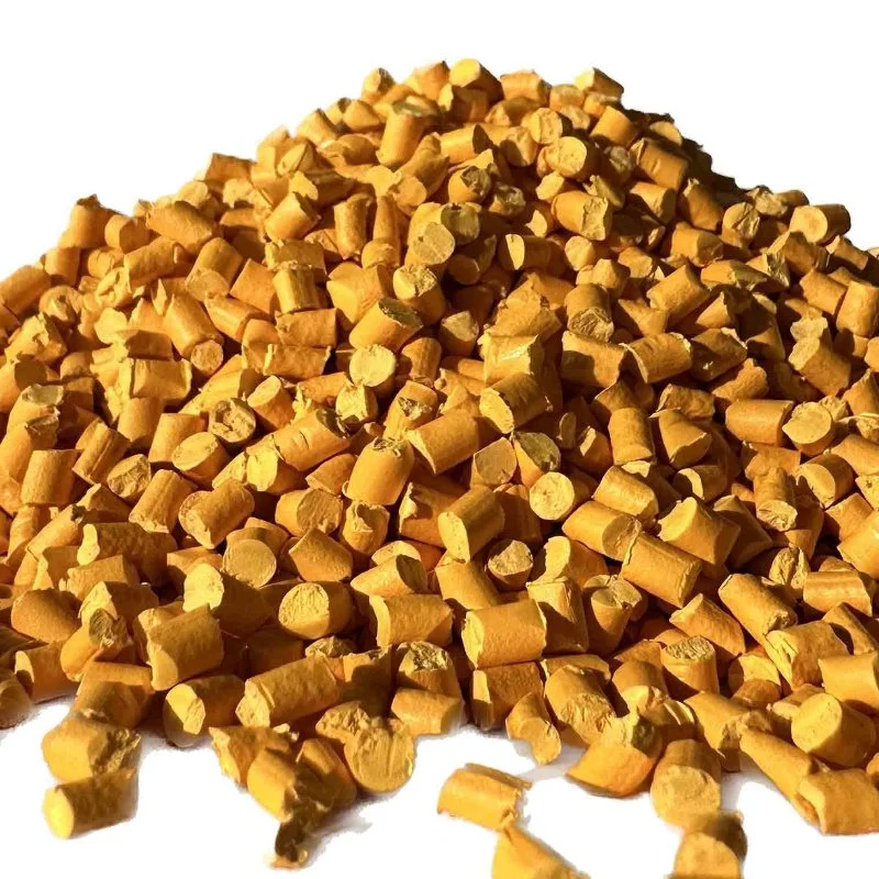 China Masterbatch Manufacturer - Gold Yellow Blown Film Injection Molding PP/PE Pellets at Competitive Prices