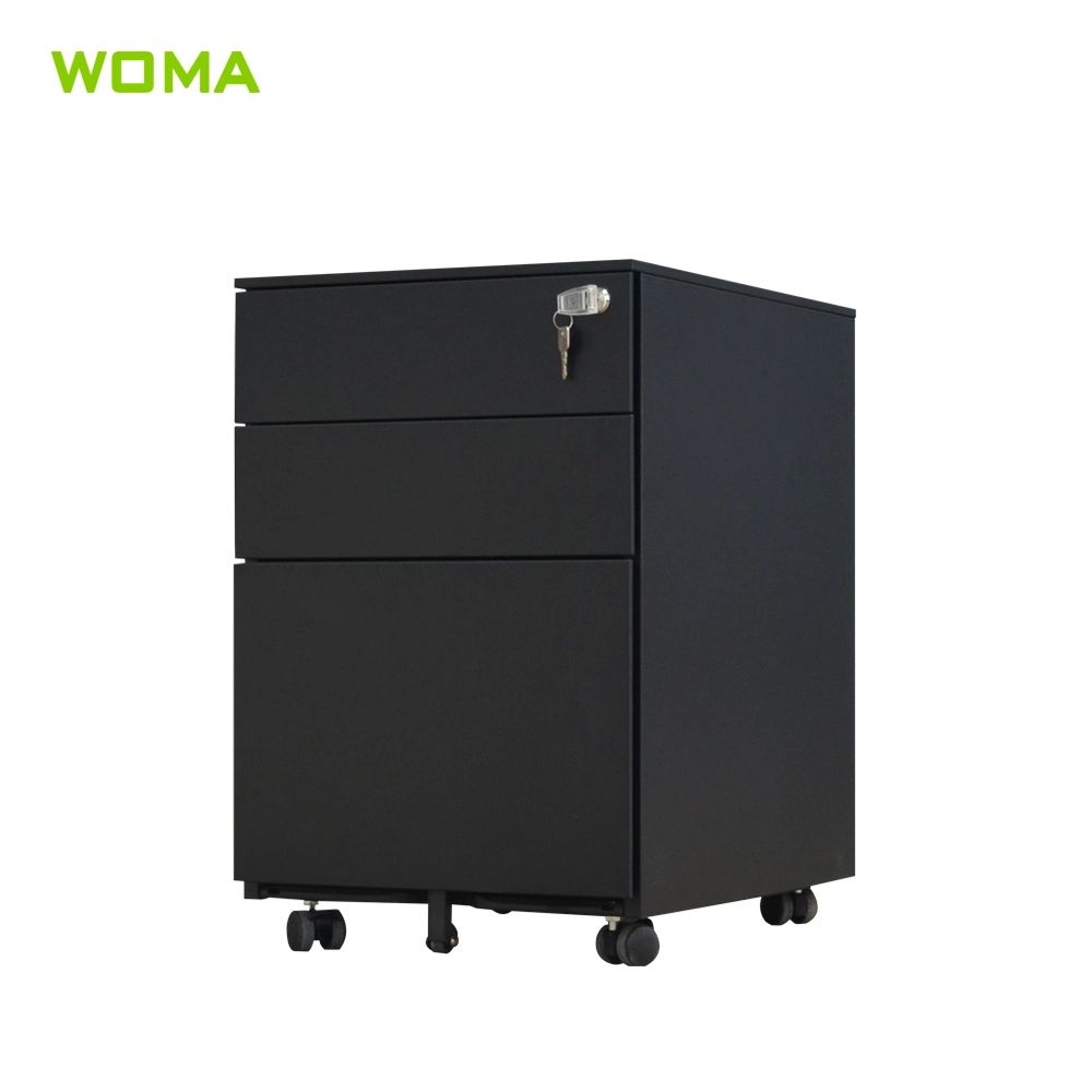 Black Pedestal File Cabinet for Hospital /Office /School