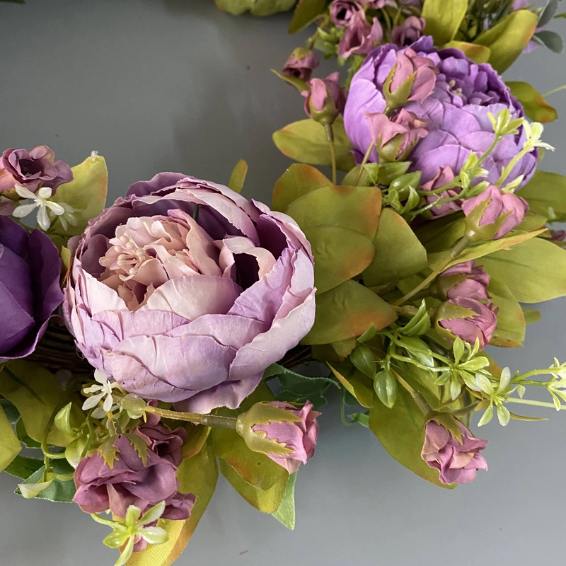 High quality/High cost performance  Artificial Peony Flower Wreath for christmas Decoration