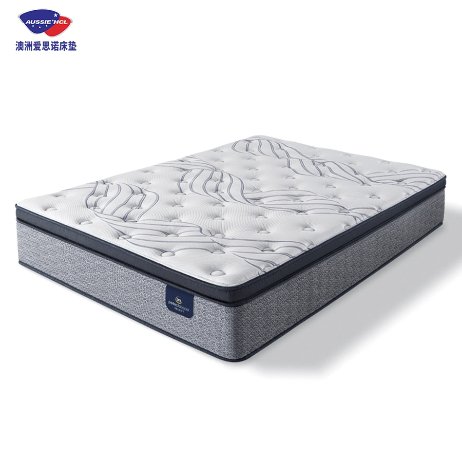 High Quality 5 Star Hotel Bedroom Latex Foam Double Pillow Top Bonnell Spring Bed Mattress