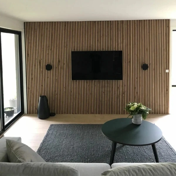 3D Acoustic Pet Felt Wooden Wall Slats Veneer MDF Decorative Building Material Ceiling Polyester Fiber Fabric Soundproofing Panel CE Eco Friendly