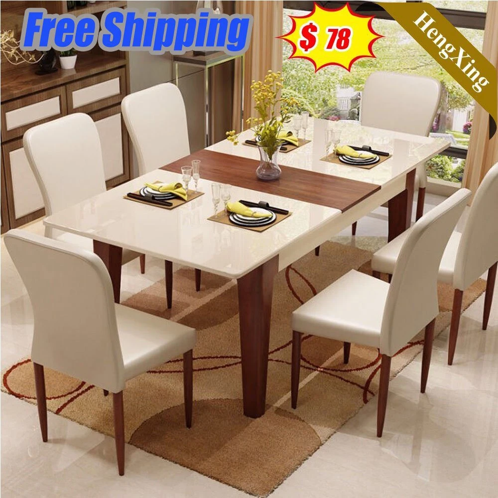 China Wholesale/Supplier Modern Home Hotel Outdoor Living Room Furniture Wooden Restaurant Marble Tables Dining Table with Restaurant Chair