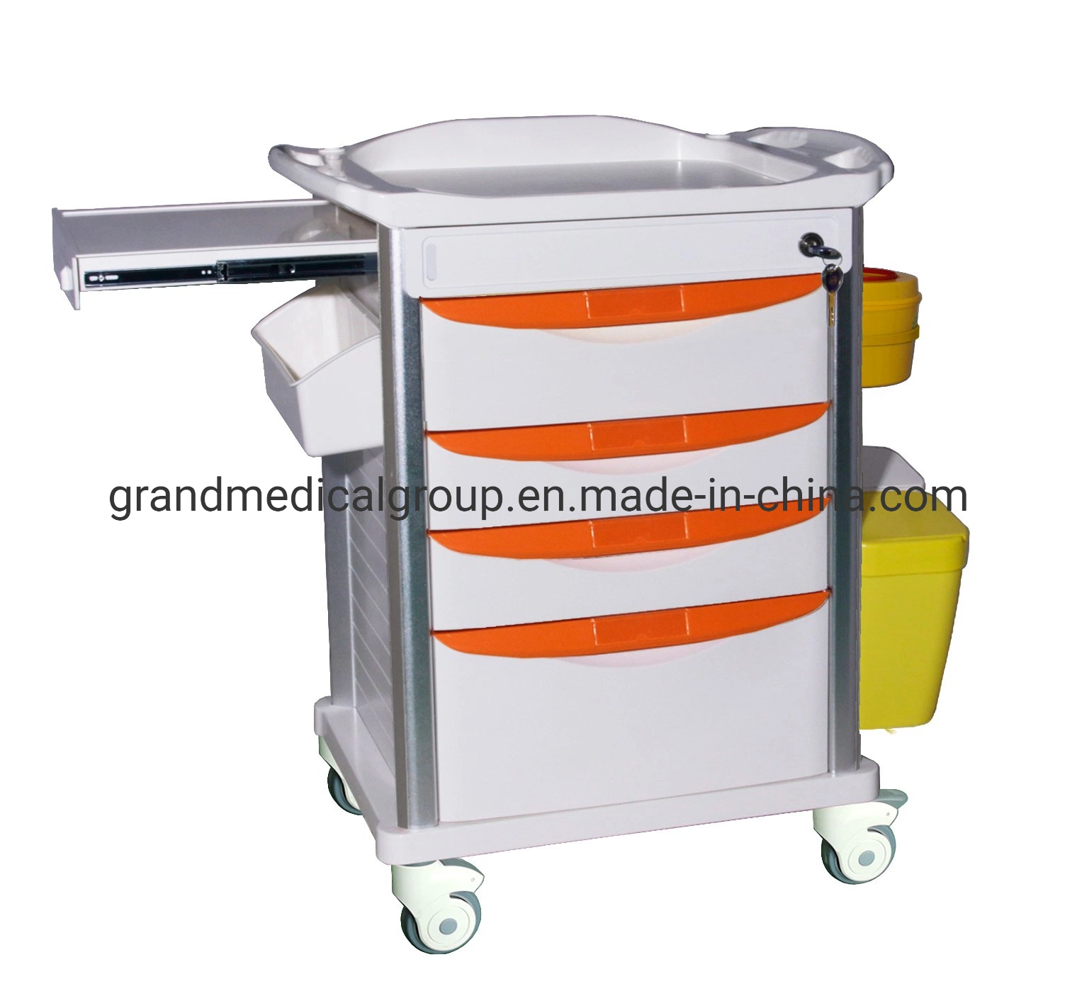 in Stock China Manufacture CE FDA Approved Grand Factory Made Medical Hospital Emergency Trolley Medical Nursing Crash Cart Surgical