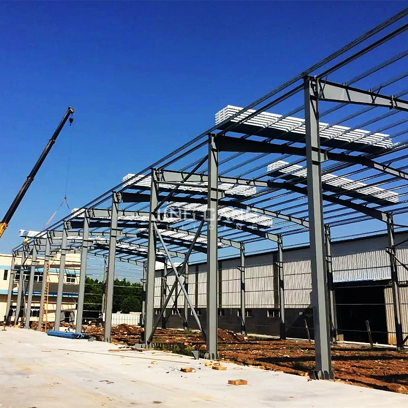 Galvanizado prefabricados Q235 T355 H Galpón Estructura de acero de sección Construcción metálica de almacenamiento para almacén taller