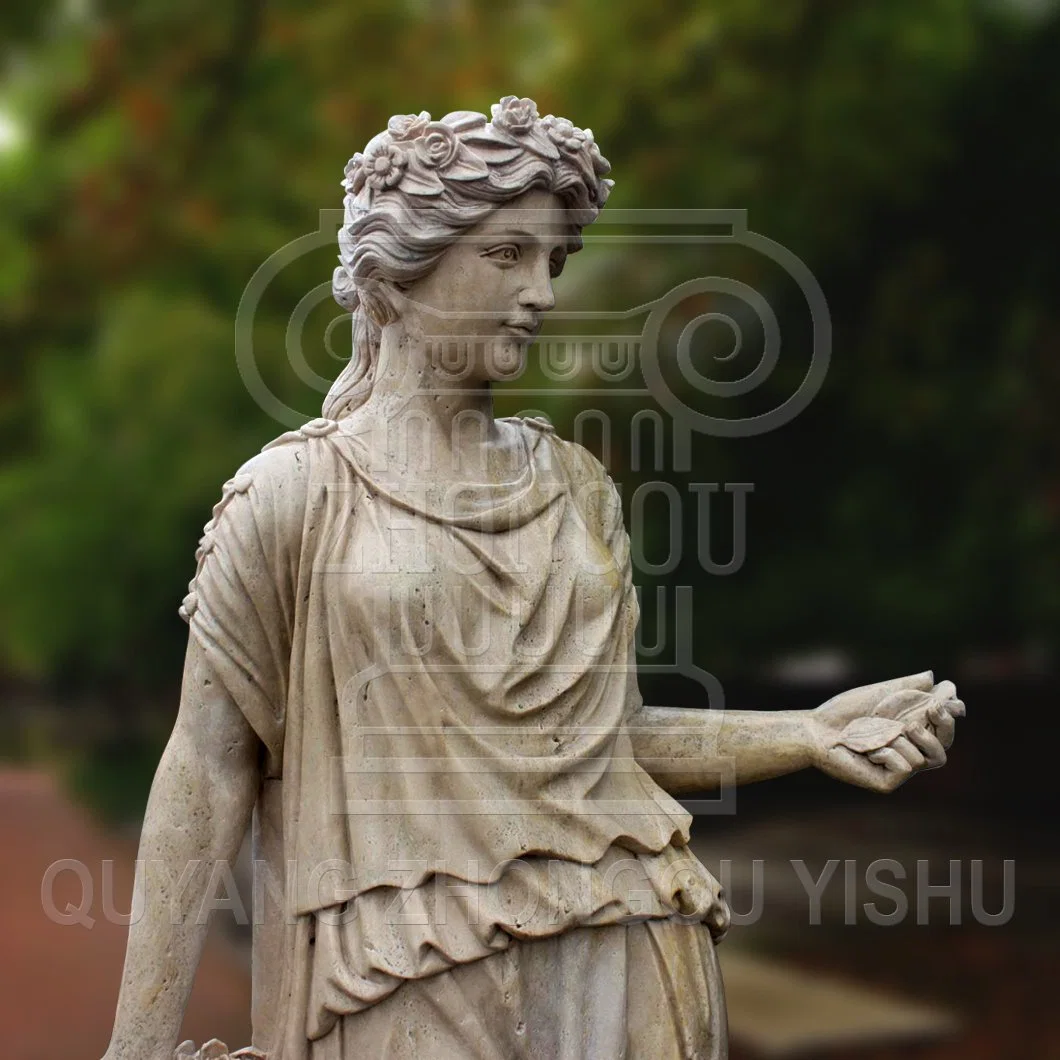 Piedra de mármol tallado en granito temporada cuatro estatua de Dios, la decoración de jardín de esculturas de Bacchus
