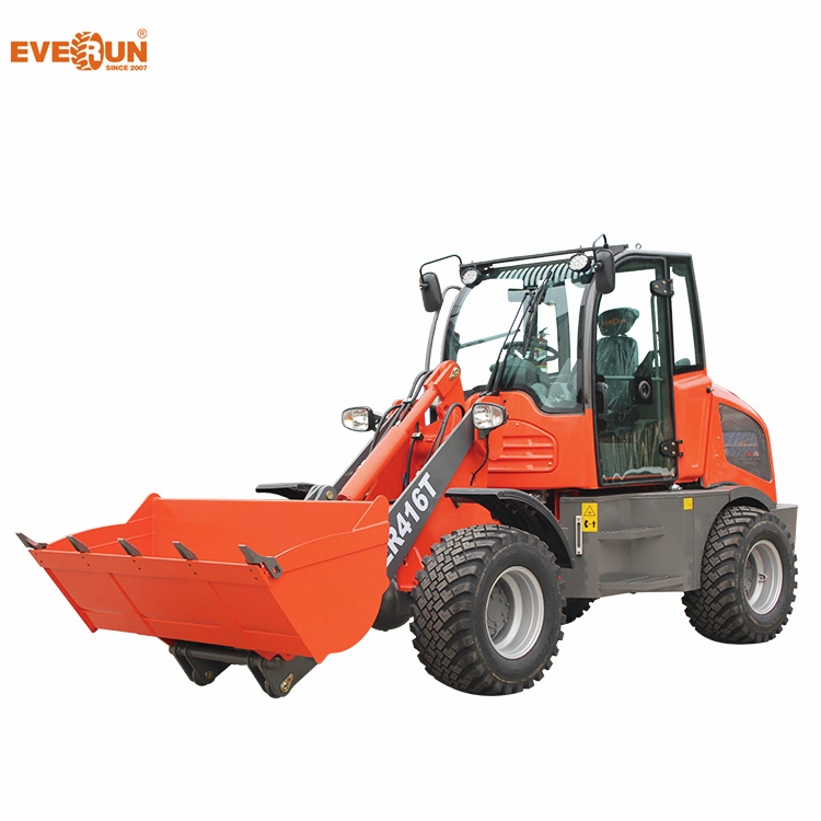 Everun high quality Er416t 1.6ton CE Approved small Hydraulic Compact front end micro articulated Mini Wheel Loader