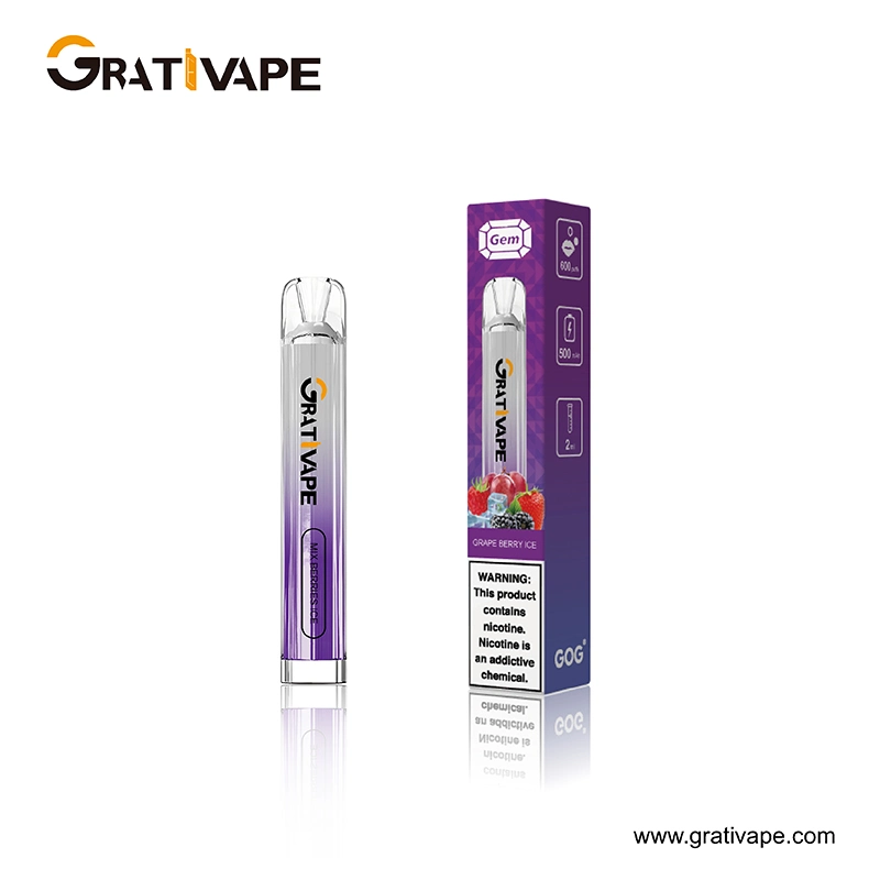 Wholesale/Supplier Rechargeable Vape 600 Puff Nicotine Grativape Gem Online Disposable/Chargeable E Cig Vape Pen