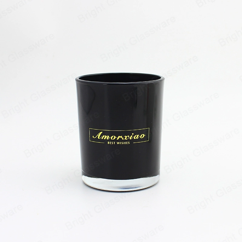 220ml elegante portavelas negro decorativo dorado