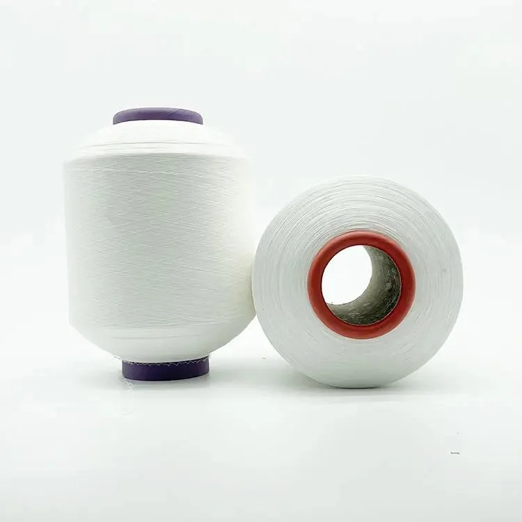 Polyester Heather 75D36f White Polyester DTY Stretch Spandex Yarn Melange Yarn for Knitting Fabric