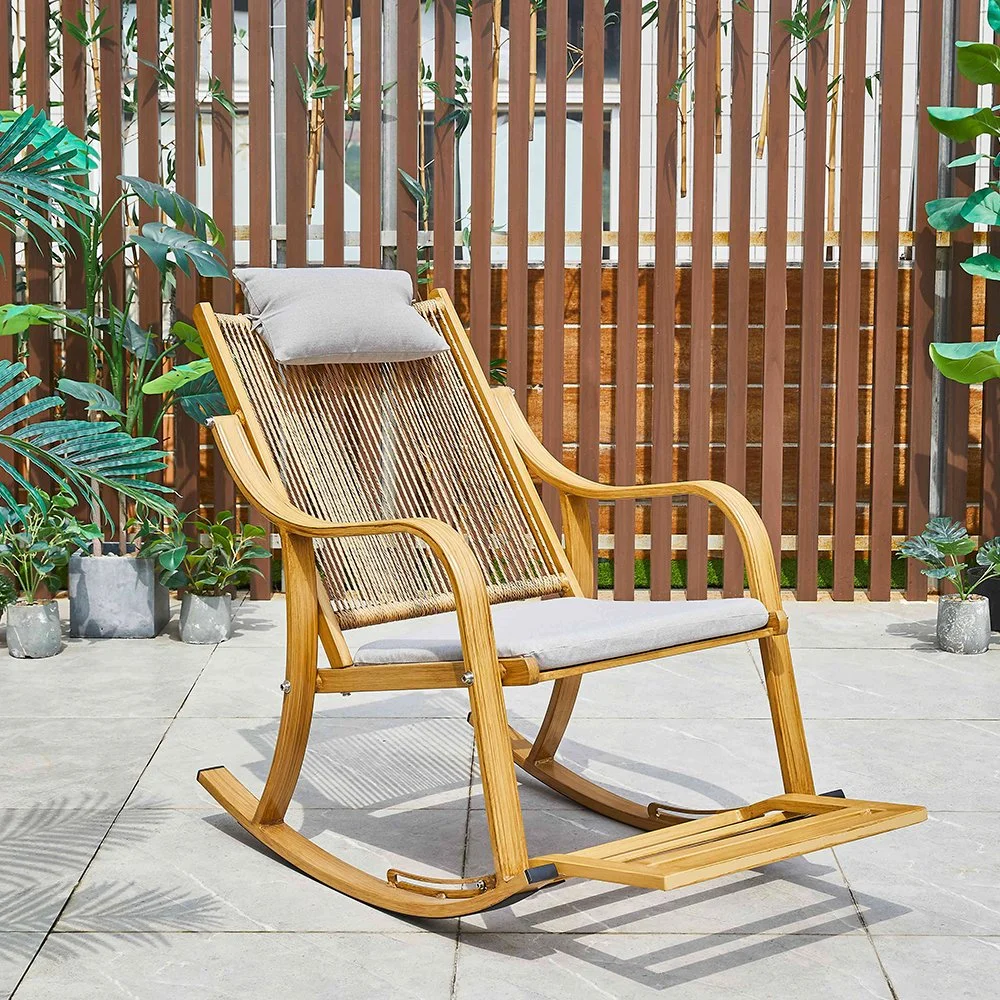Mobiliário de jardim cadeira de balanço em alumínio rotim todo o tempo/Pátio exterior Cadeira de baloiço com descanso para os pés