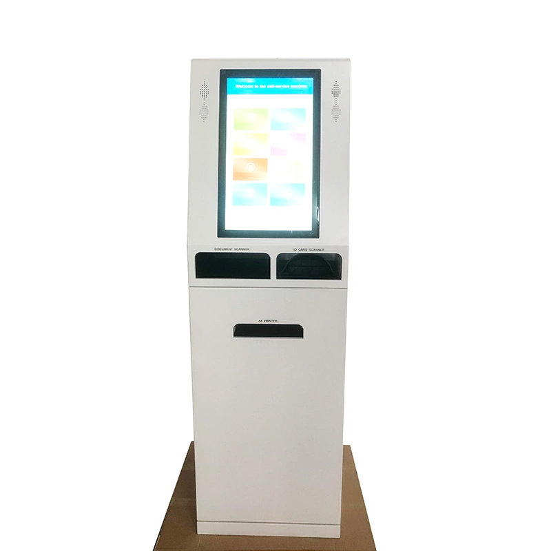 Touch Screen Cash Dispenser Self Service A4 Report Printing Terminal Letter Size Document Scanning Kiosk ATM Machine