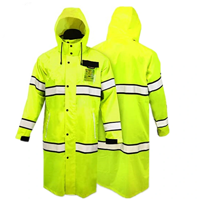 High Visibility Reflective Rain Jacket Workwear Uniform Waterproof Safety Working Clothing