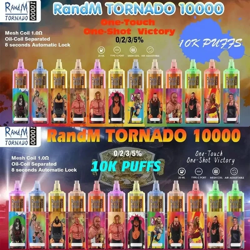 Wholesale Randm Tornado 7000 Puffs Rechargeable Mesh Coil Disposable 5000 6000 8000 9000 10000 7K 8K 9K 10K R and M Magic 15K Puff Bar Vape Puff