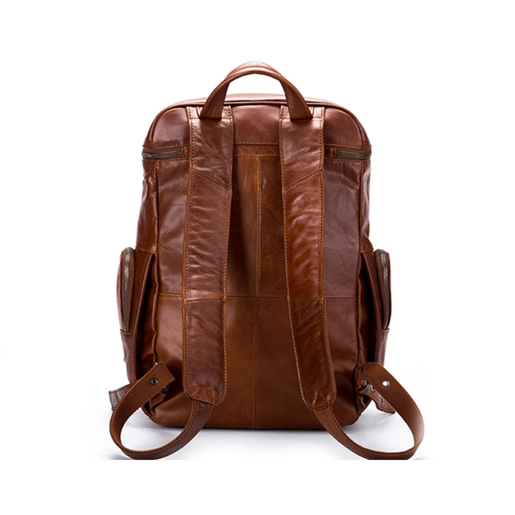 2020 Fashion Design Factory Price Good Quality Genuine Leather School Backpack Bag for Men