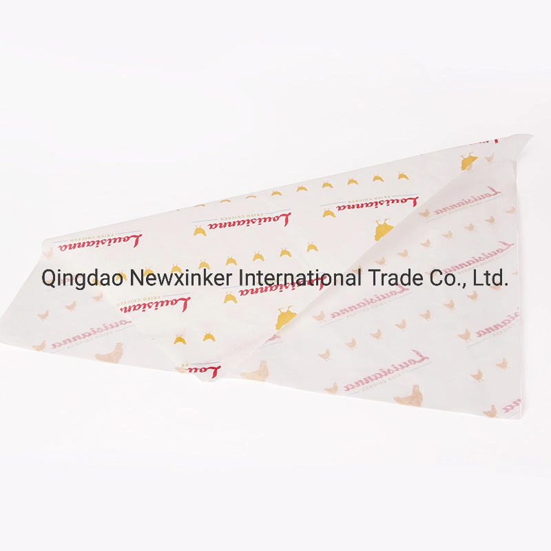 Custom Logo Printing Hamburger Oil Proof Tissue Packaging Paper Sandwich Greaseproof Shawarma Food Grade Wax Packaging Paper