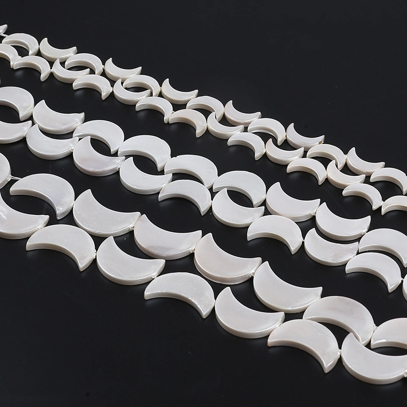 Wholesale White Moon Shape Mother of Pearl Shell Beads for Making Earrings