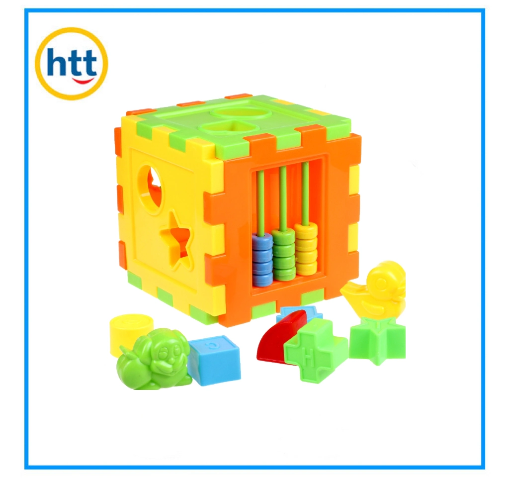 Bloque de cubos de plástico al por mayor Puzzle Juego de Clasificación Juguetes bloques de construcción Juguetes niños regalos