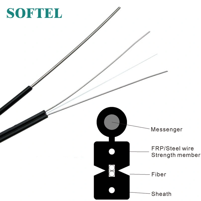 Choose The Suitable Flat Fiber Optical Drop Cables G. 657 A1 Fiber with Messenger for FTTH Deployment