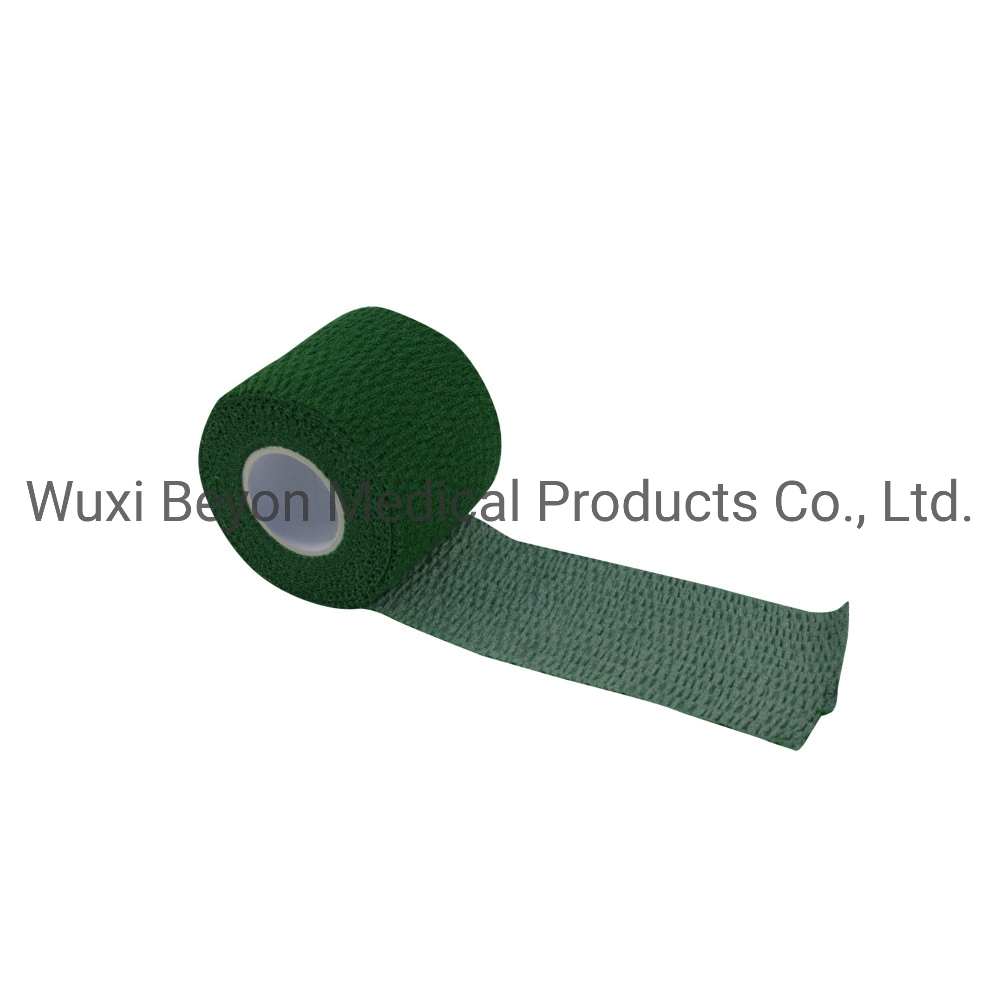 Green Color Lite Weightlifting Elastic Cotton Adhesive Bandage