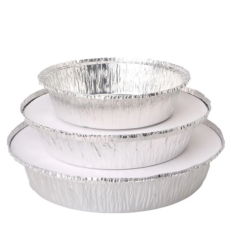 8011 3003 3004 Round aluminio Foil Food Toast Container Custom Bandeja de hornear de aluminio desechable