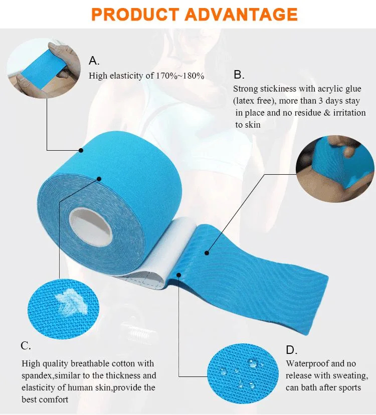 Sports Muscles Care Elastic Therapeutic Kinesiology Athletic Tape for Injury Repair