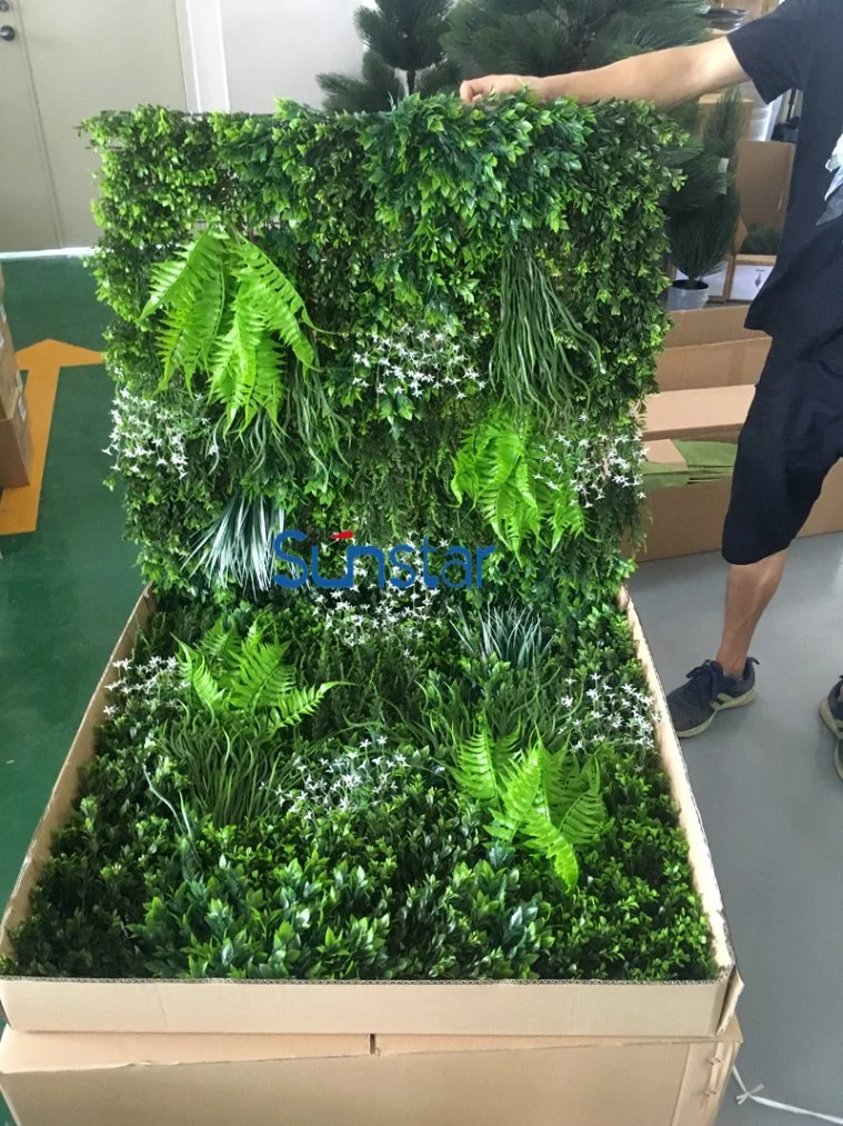 Dongguan Manufacturer UV Protected Artificial Plant for Outdoor Plastic Flower Hedge Panel 80X80cm 51336