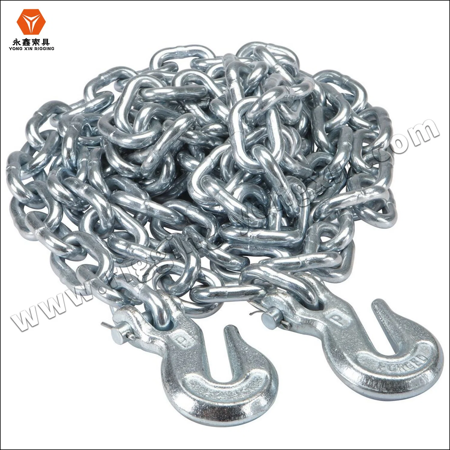 ASTM80 Transport Galvanized Blackened G70 Lashing Chain with Grab Hooks