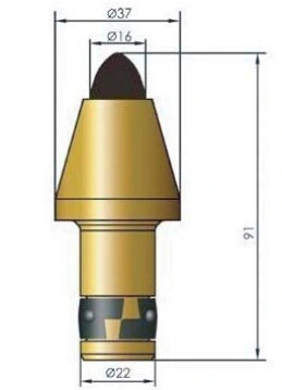 Carbide Tipped Cutting Tools for Hard Rock 22mm Shank