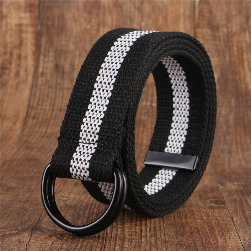 3,8cm Bunte Custom OEM Logo Unisex Canvas Stoff Web Woven Doppel D Webbing Gürtel in Trappings bedruckter Bund Gürtel