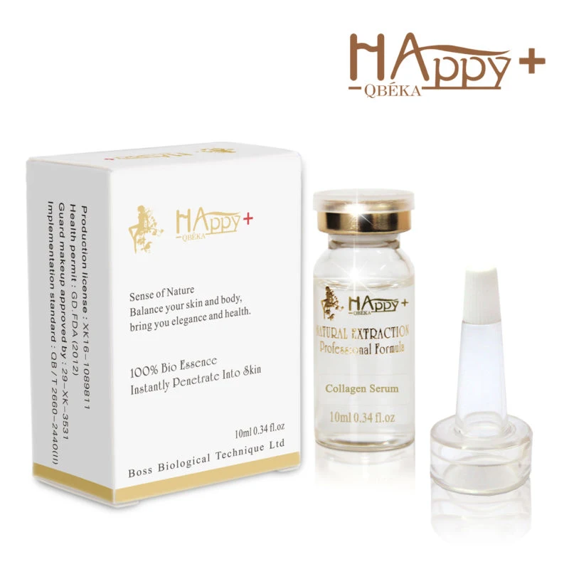 OEM Available Natural Plant Qbeka Happy+ Instant Face Lift Serum Pure Collagen Skin Care Serum