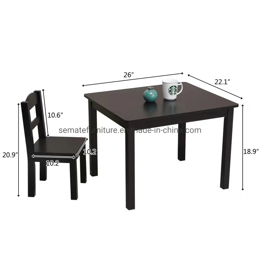 Reasonable Price Wholesale/Supplier Wooden Students Furniture Black Children Desk and 4 Chairs Kid's Table Set of 5