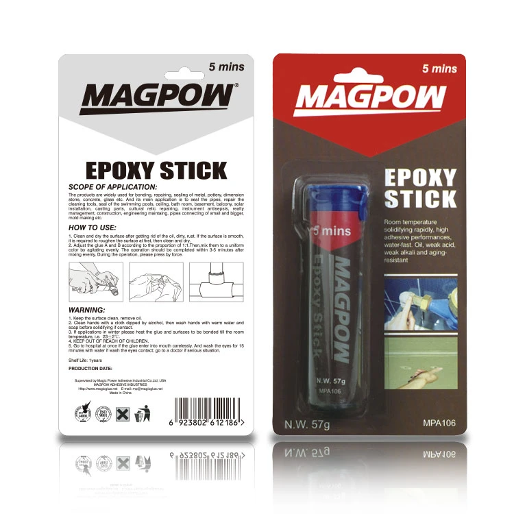 Magpow 5 minutos de mejor venta de pegamento epoxi de alta calidad Stick piezas de repuesto para auto