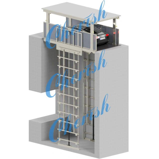 Automatic Hydraulic and Chain Drive Rail Guide One Car Lift Elevator