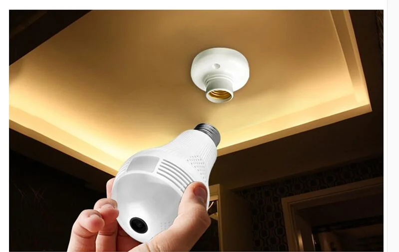 Mini Fisheye Bulb 360 Degrees Home Security Light WiFi IP Panoramic Camera