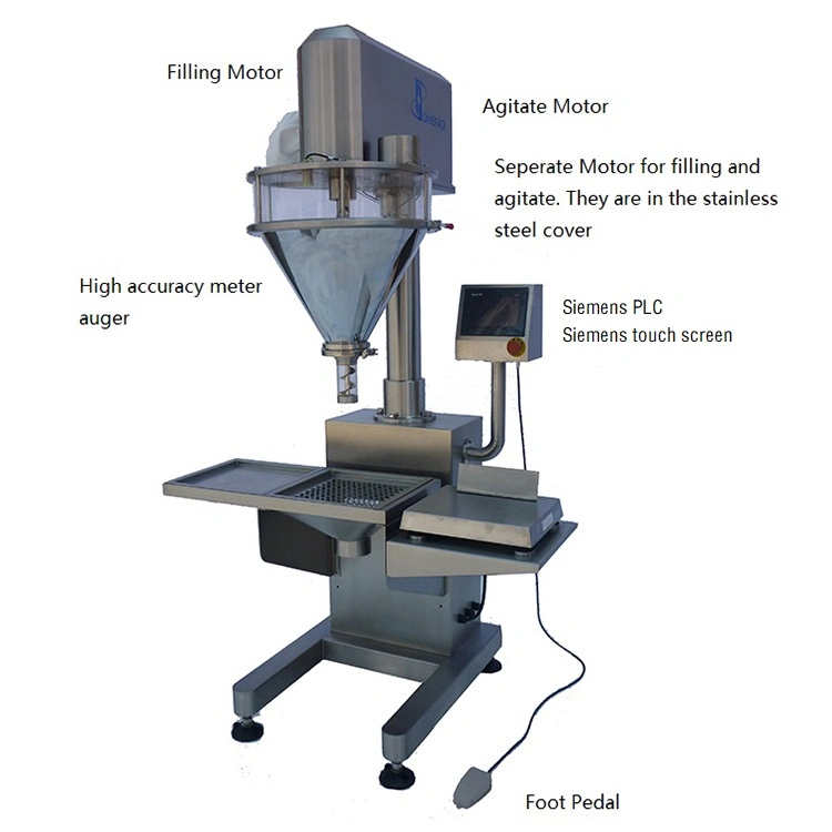 Semiautomática máquina de envasado de leche en polvo para botella Bolso 10-5000&amp; g