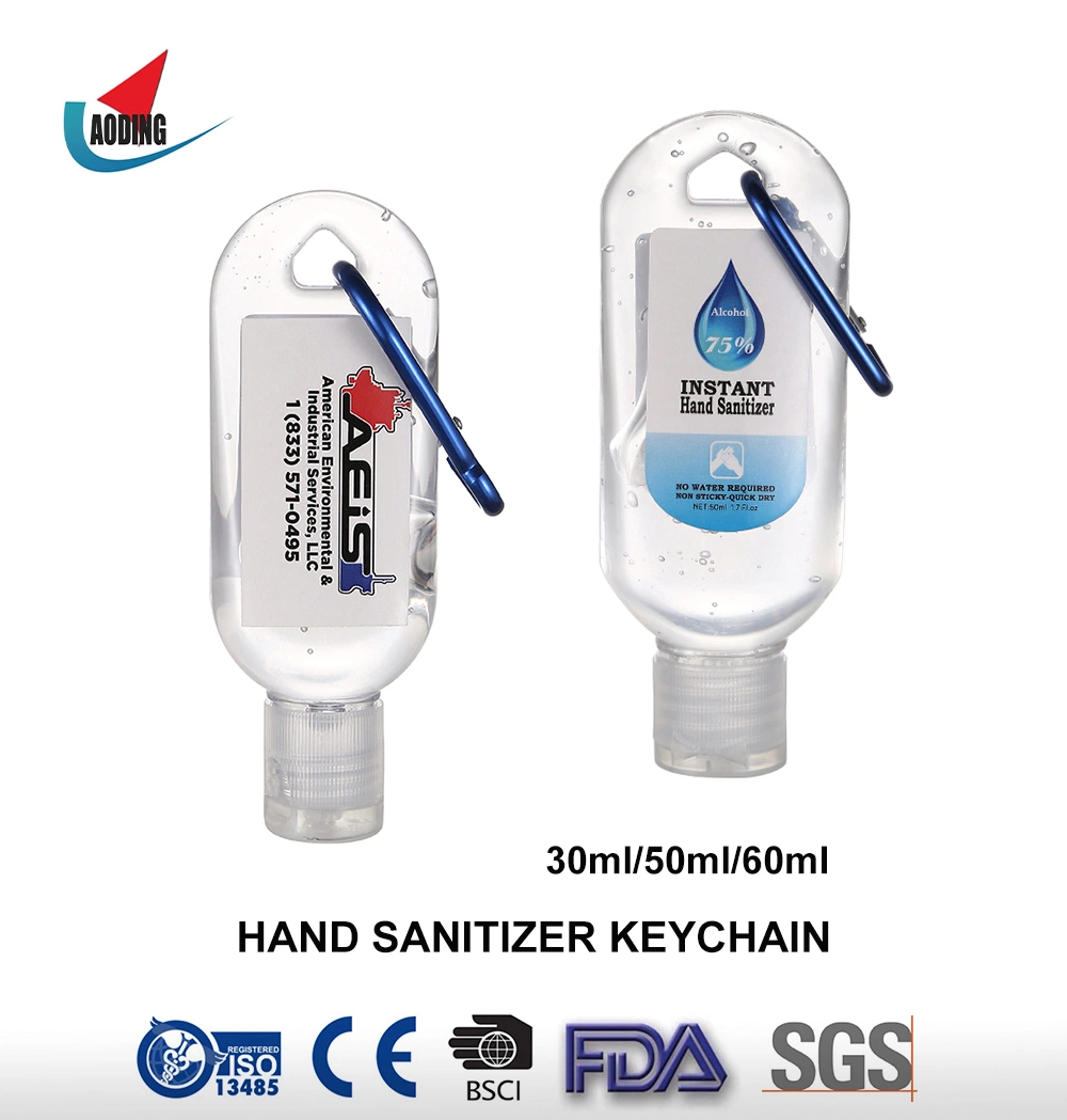 Pequena Mão Sanitizer Titular chaveiro