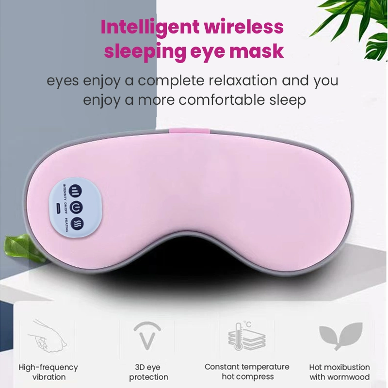 Jingtop Portable Electric Relax Smart Mini Eye Mask Massage Machine for Home Use with Heat Compression