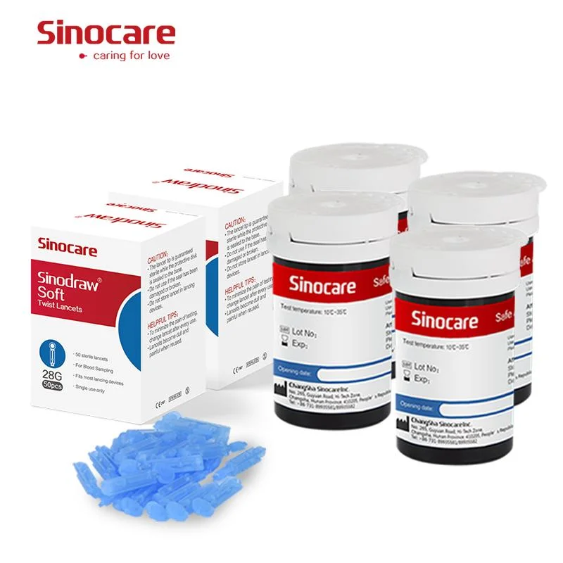 Sinocare Hot Sale Intelligent Blood Sugar Test Strips Glucose Meter Set with Test Paper with Factory Cheap Price for Home and Hospital