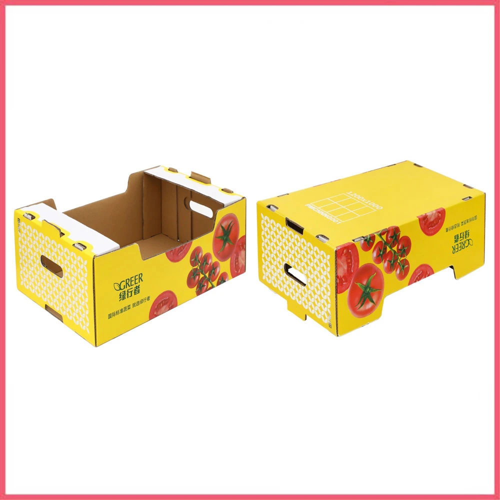 Custom Printed Corrugated Cardboard Paper Cherries Avocado Pineapple Pear Orange Apple Lemon Mango Banana Fruit Vegetable Packing Packaging Shipping Carton Box