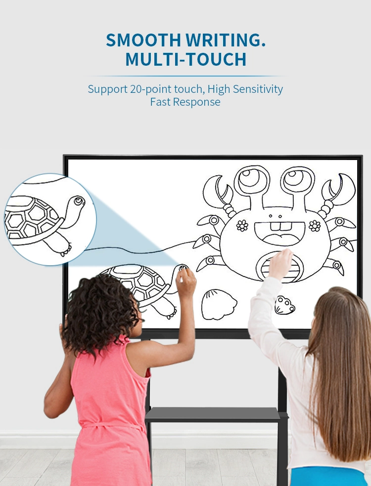 Guangzhou Manufacturer Education School Classroom Clear Touch Smart board 65 75 86 Inch All in One Interactive Flat Panel