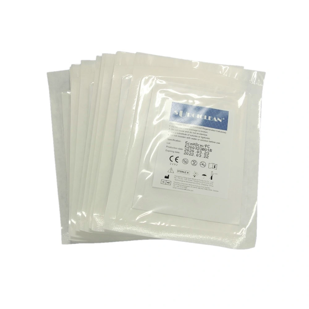 Surgiclean Absorbable Gauze Oxidized Regenerated Cellulose 5*8 Cm Stop Bleeding in Surgery