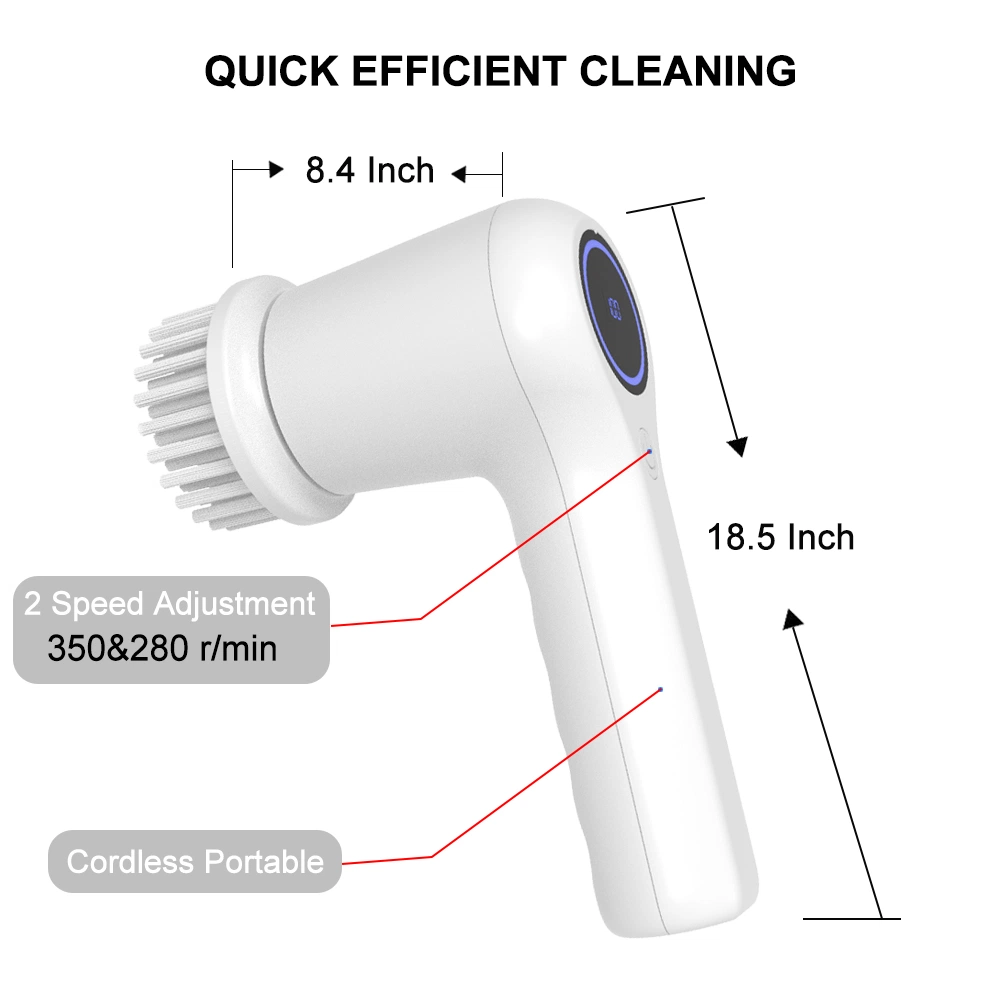 Electric Spin Scrubber Rechargeable Bathroom Scrubber Cordless Shower Scrubber Cleaning Brush