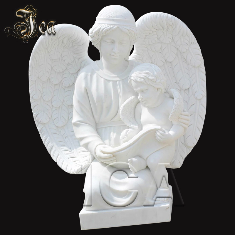 Amazing White Marble Tombstone Angel Grave Monuments