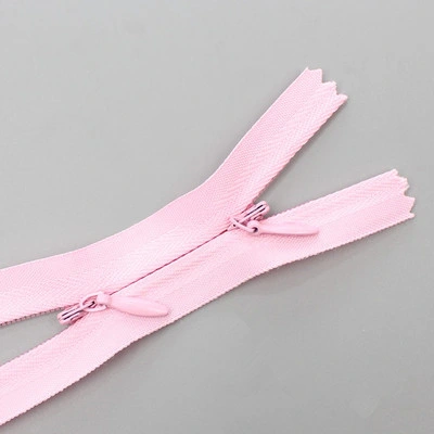 Pink Color Long Double Head Invisible Zippers Garment Sewing Nylon Coil Zipper