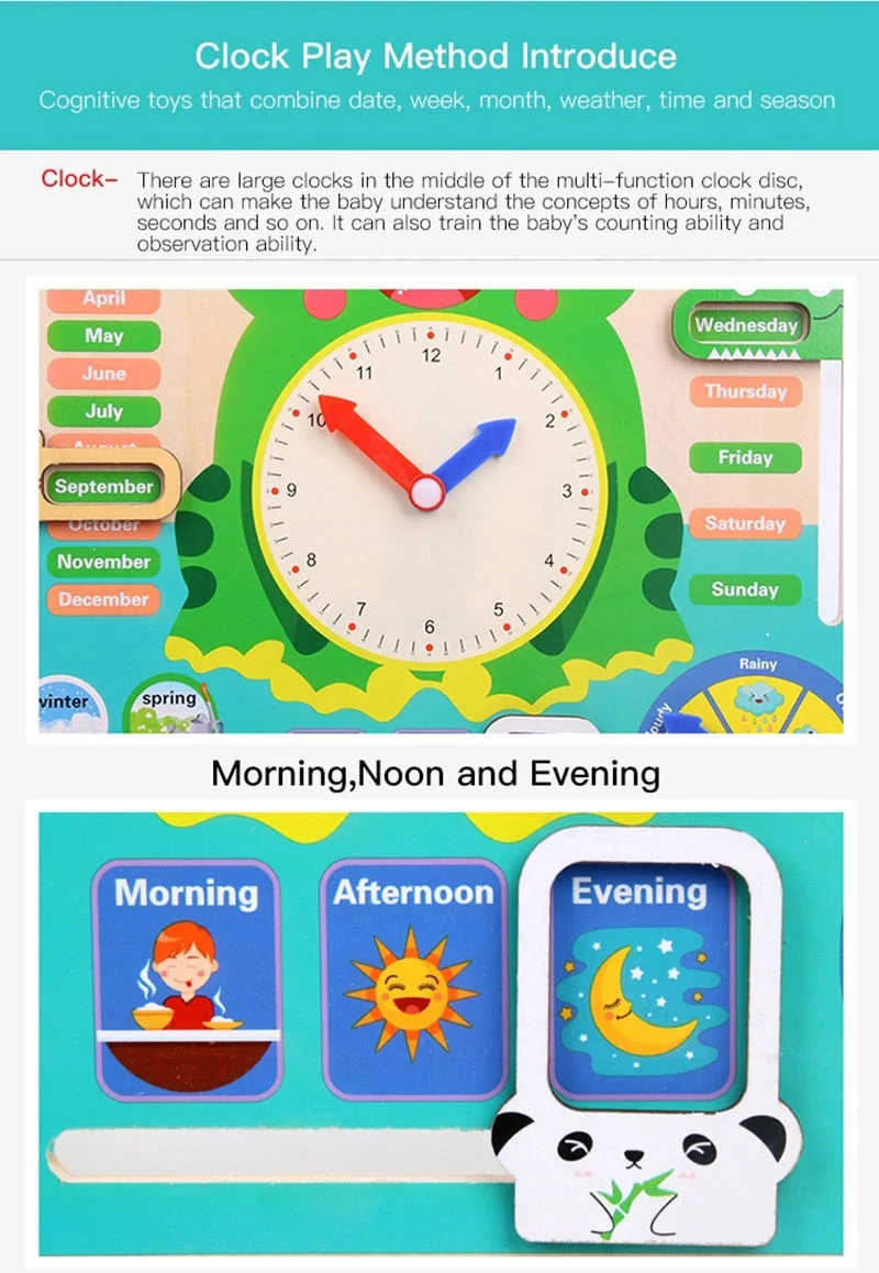 Weather Season Calendar Clock Time Week Cognitive Preschool Education Enlightenment Toy